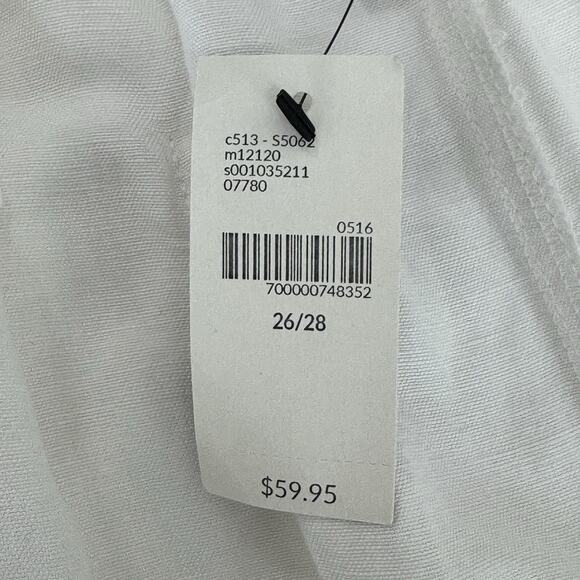 NWT Lane Bryant Linen Blend Wide Leg Pants Plus Size 26/28 White Drawstrings - Picture 12 of 13